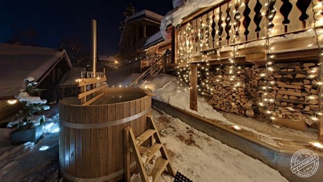 Chalet Les Loups Châtel bain finlandais nuit