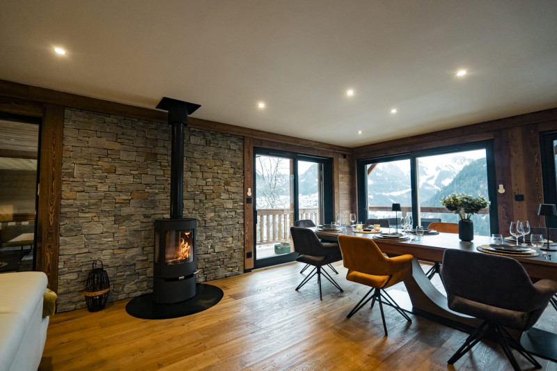 Chalet Vora Alpin, Living-room with dining-room and kitchen, Châtel Ski family