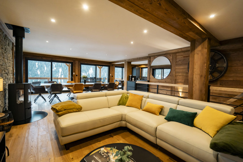 Chalet Vora Alpin, Living-room with dining-room and kitchen, Châtel Village 74