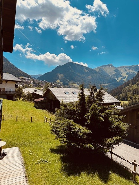 Location chalet Val d'Or à Chatel, vue sur les montagnes en été