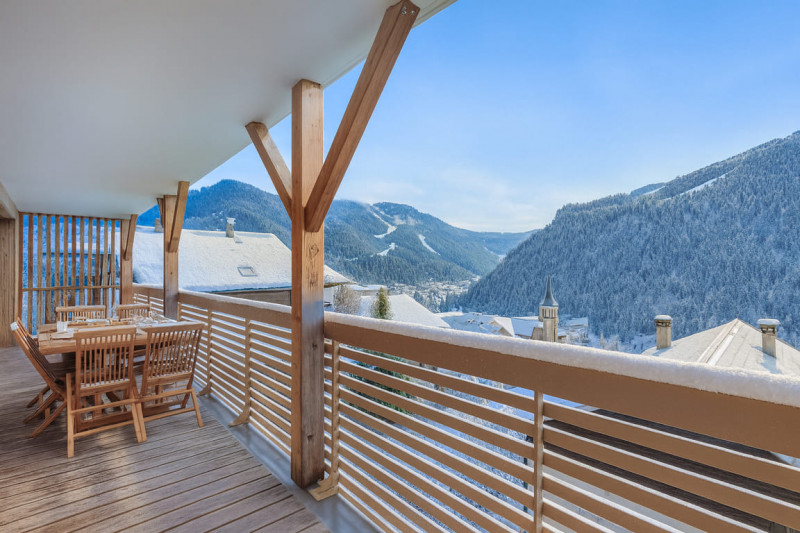 Résidence 360, Appartement 16, Châtel, Vue balcon, Soleil Neige Résidence 360, Appartement 16, Châtel, Vue balcon, Soleil Neige