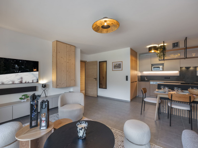 Apartment block Art Mony, Apartment 107, Chatel, Living room, Portes du soleil