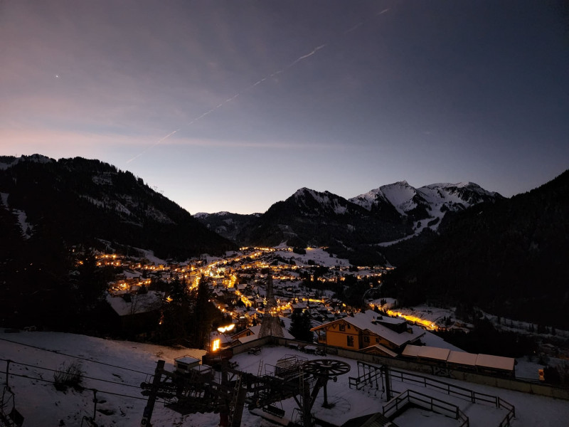 Résidence L'Alchimie, Appartement 21 A, la vue de nuit,  Départ Télésiège Petit Châtel