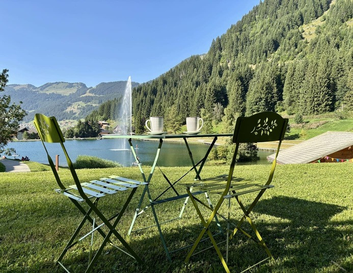 Résidence Les Fioles, appartement 19, terrasse, Châtel lac montagne randonnée vache Abondance