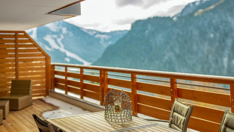 Résidence les Flambeaux, 6 personnes, Châtel, Boude, balcon, vue montagnes
