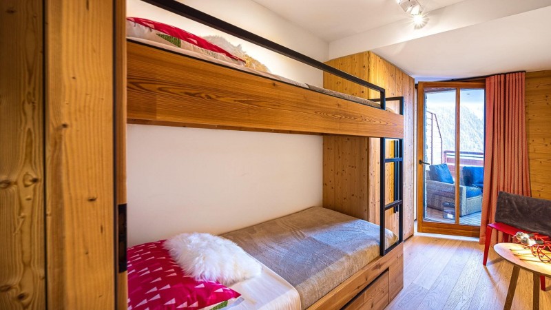Résidence les Flambeaux, 6 personnes, Châtel, Boude, chambre lits superposés