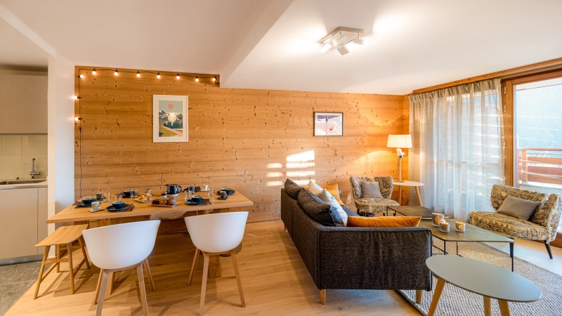 Résidence les Flambeaux, 6 personnes, Châtel, Boude, salon, salle à manger