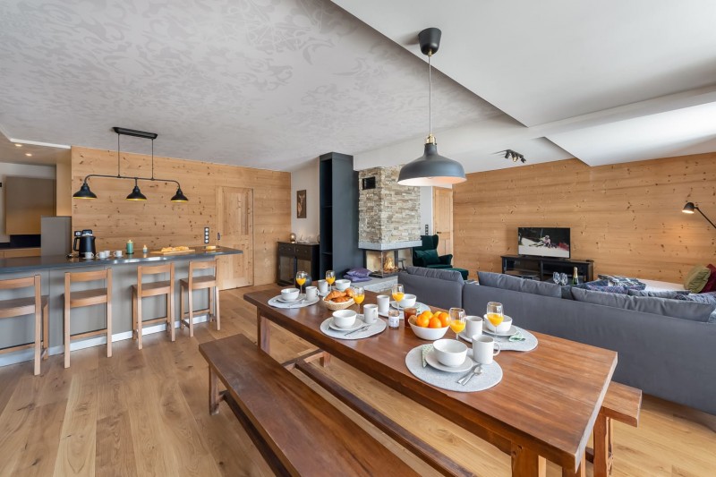 Résidence les Flambeaux, 6 personnes, Châtel, Boude, salon, salle à manger