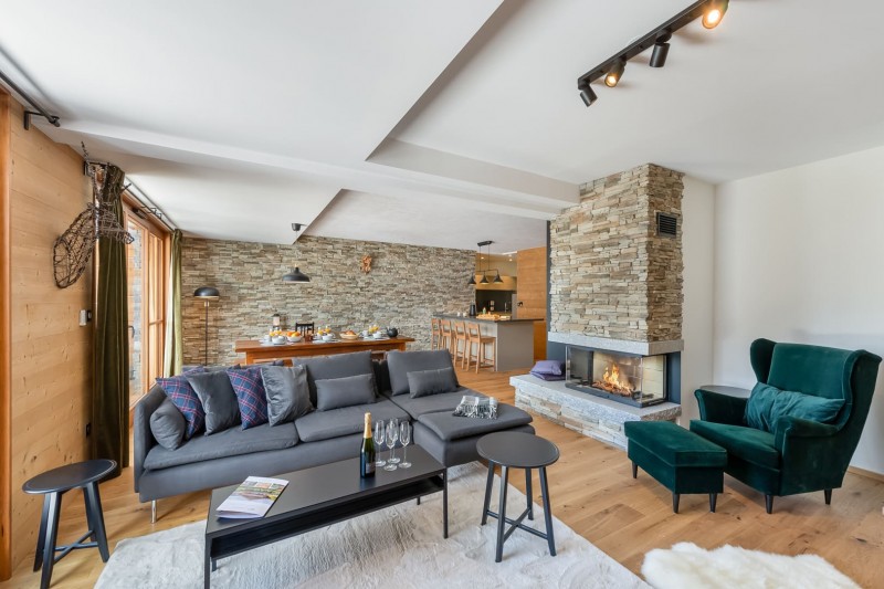 Résidence les Flambeaux, 6 personnes, Châtel, Boude, salon, salle à manger