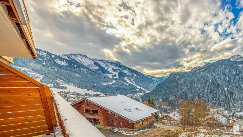 Résidence les Flambeaux, Balcon avec vue montagnes, Châtel 74