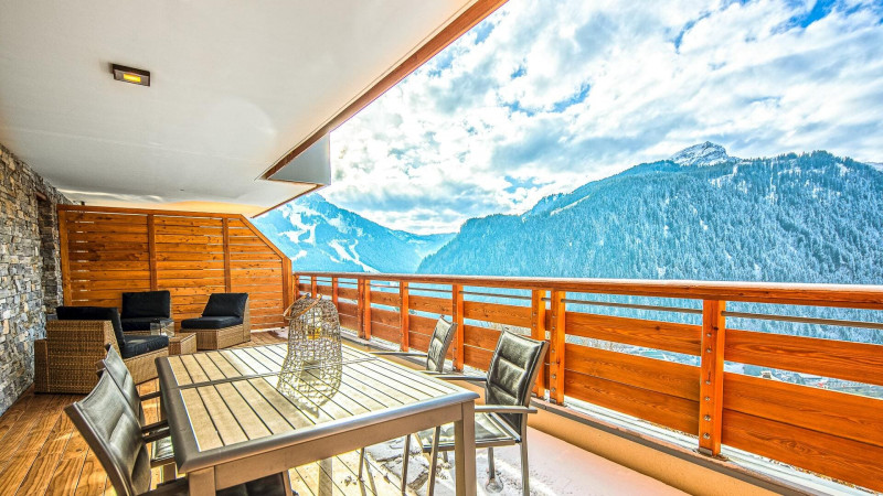 Résidence les Flambeaux, Balcon avec vue montagnes, Châtel Vacances à la neige