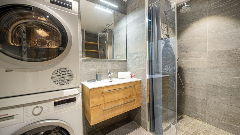 Residence The Flambeaux, Shower room with with washing machine and dryer, Châtel Holidays 74