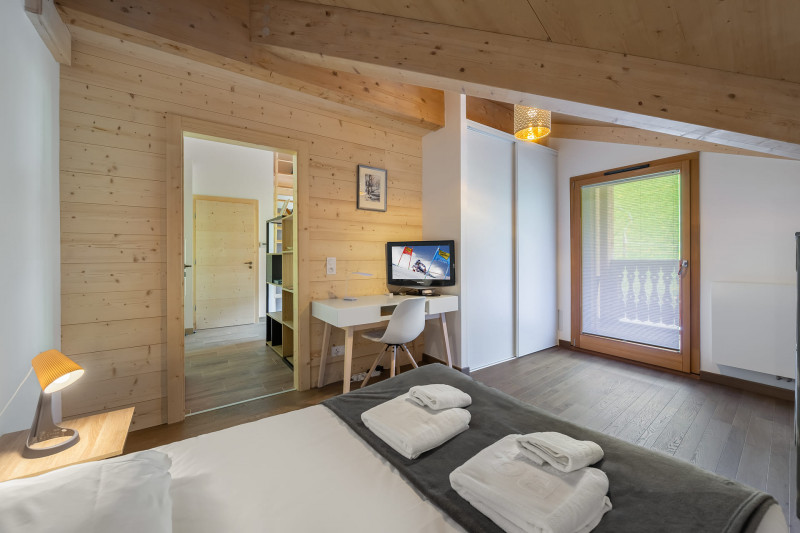 Résidence les Perles de Savoie 4 personnes Châtel centre, Chambre lit double, Vallée Portes du Soleil 74390