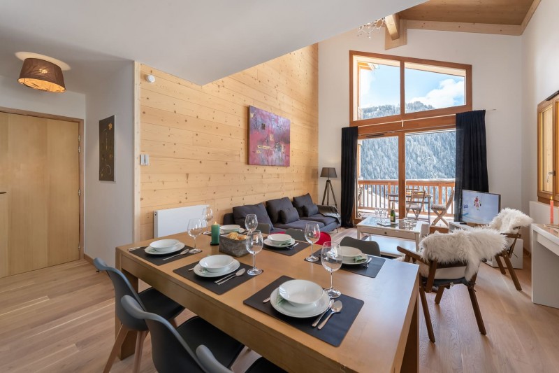 Résidence les Perles de Savoie, 6 personnes, Châtel, centre du village, salon, salle à manger