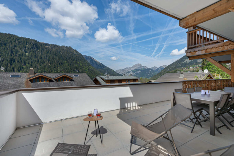 Résidence les Perles de Savoie, Apt 103A, Terrasse, Châtel Soleil Vacances Montagne