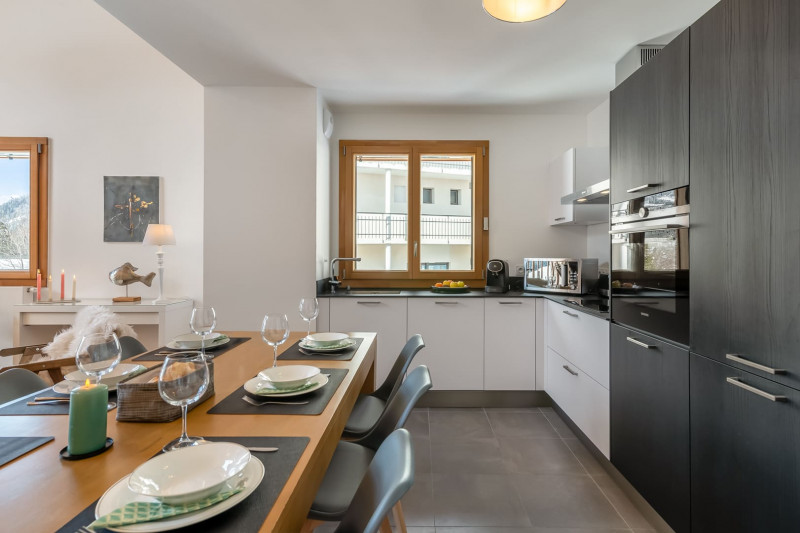 Residence The Perles de Savoie, Dining room and kitchen, Châtel Ski area