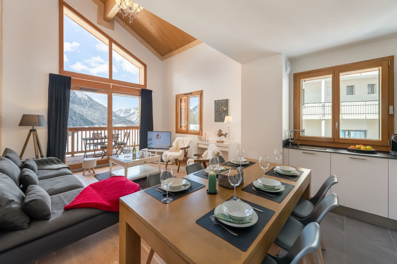 Residence The Perles de Savoie, Living and dining room, Châtel Haute-Savoie