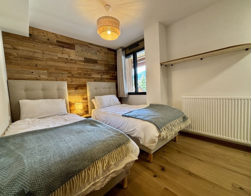Les Soldanelles Residence, Building A, Apartment 02, bedroom with two single beds, Châtel Les Portes du Soleil, ski area