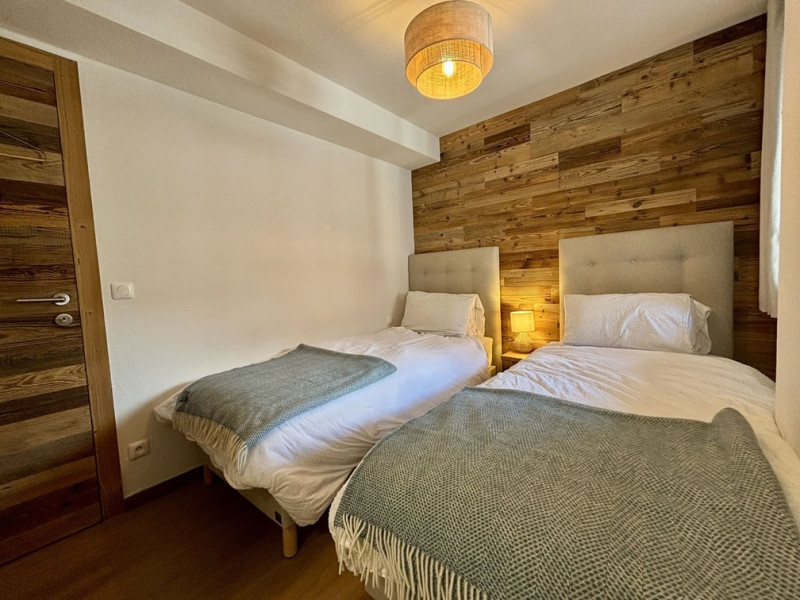 Les Soldanelles Residence, Building A, Apartment 02, bedroom with two single beds, Châtel Vallée d'Abondance