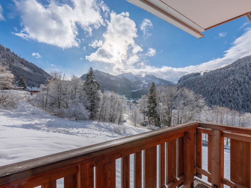 Résidence O Rouge, Balcon avec vue neige, Châtel Hiver 74