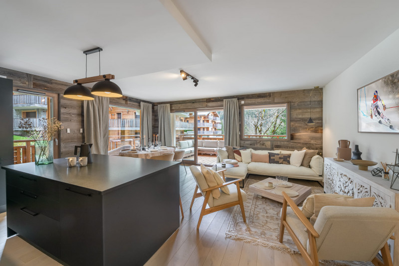 Quintessence residence, Apt 202B, Living room, Châtel Vacation rentals in the mountains