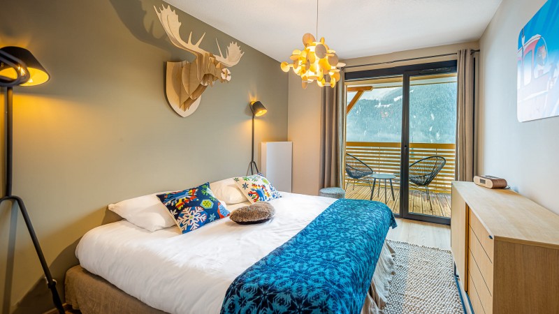 Résidence the VIEW, 6 personnes, Châtel, centre du village, chambre double, balcon