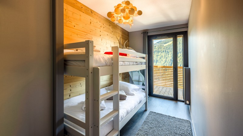 Résidence the VIEW, 8 personnes, Châtel, centre du village, chambre lits superposés, balcon