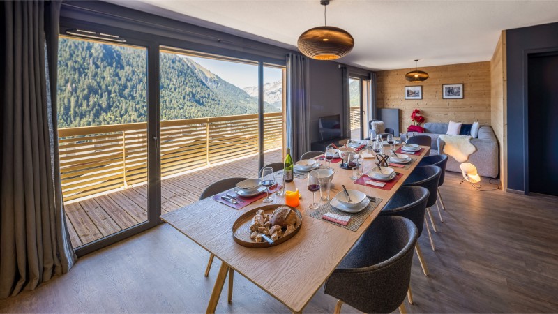 Résidence the VIEW, 8 personnes, Châtel, centre du village, salon, salle à manger