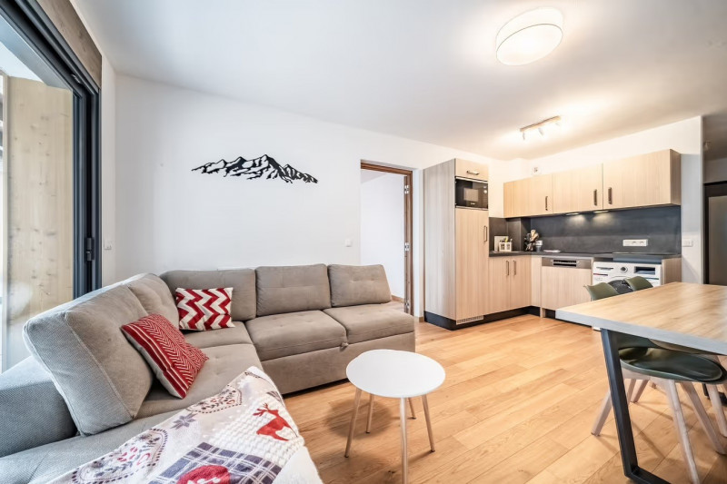 Les Soldanelles Apartments, Apt. 3B, Châtel, Living room, Ski resort