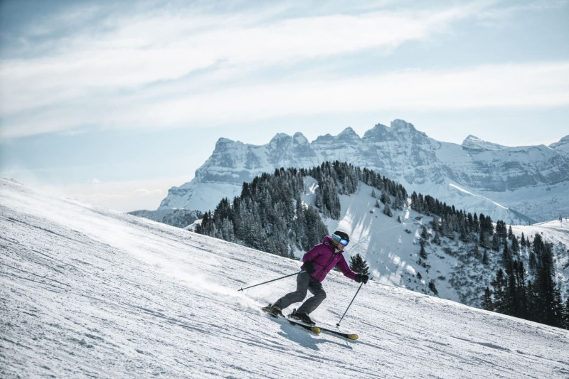 Week-end au ski avec beaucoup de neige sur les pistes de Châtel