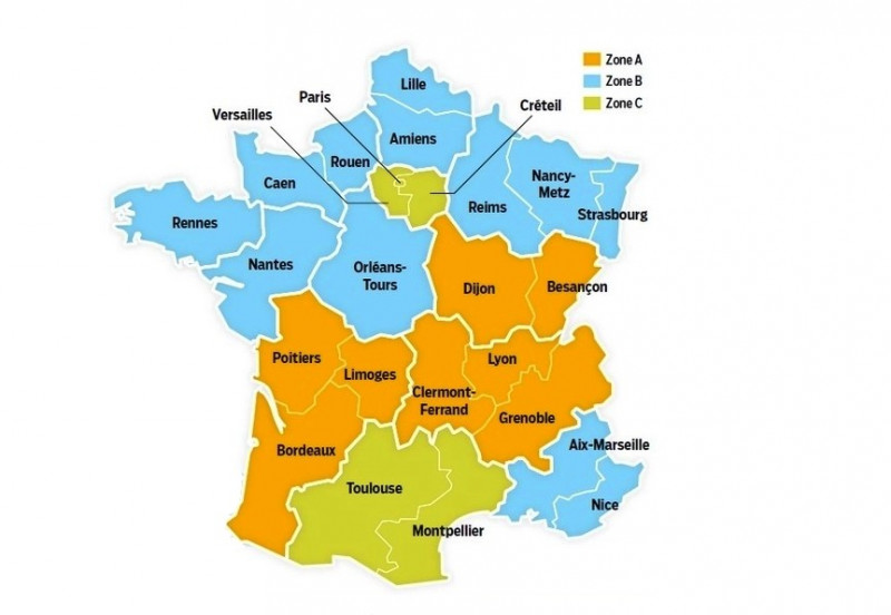 French school holiday zone February Châtel